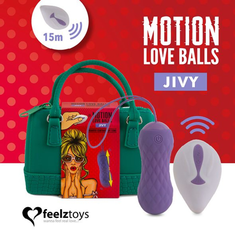 Вагинальные шарики с массажем и вибрацией FeelzToys Motion Love Balls Jivy с пультом ДУ, 7 режимов Вагинальные шарики с массажем и вибрацией FeelzToys Motion Love Balls Jivy с пультом ДУ, 7 режимов