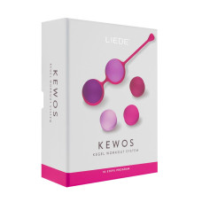 Вагинальные шарики Liebe Kewos — Cerise/Candy Violet, 5 шариков в комплекте, 15, 25, 35, 45 и 55 г
