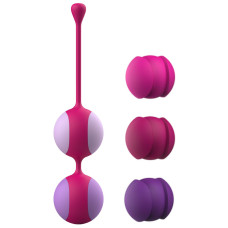 Вагинальные шарики Liebe Kewos — Cerise/Candy Violet, 5 шариков в комплекте, 15, 25, 35, 45 и 55 г