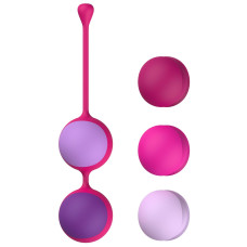 Вагинальные шарики Liebe Kewos — Cerise/Candy Violet, 5 шариков в комплекте, 15, 25, 35, 45 и 55 г