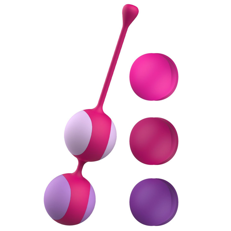 Вагинальные шарики Liebe Kewos — Cerise/Candy Violet, 5 шариков в комплекте, 15, 25, 35, 45 и 55 г Вагинальные шарики Liebe Kewos — Cerise/Candy Violet, 5 шариков в комплекте, 15, 25, 35, 45 и 55 г