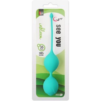 Вагінальні кульки Dreamtoys SEE YOU IN BLOOM DUO BALLS 3,6 см Зелені