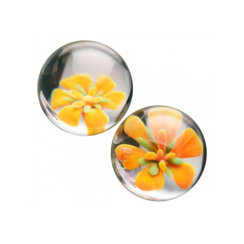 Вагинальные шарики Topco Sales TLC CyberGlass Ben Wa Balls Желтые