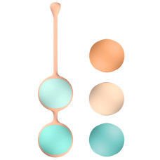 Вагинальные шарики Liebe Kewos - Peach/Mint, 5 шариков в комплекте, 15, 25, 35, 45 и 55 г