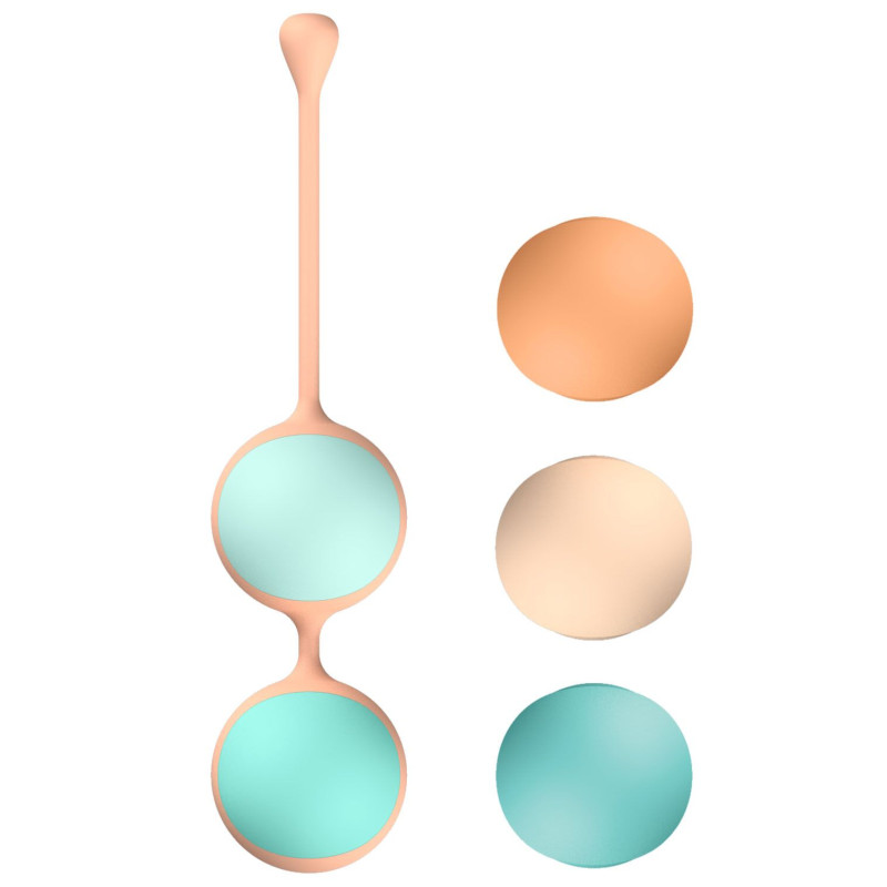 Вагинальные шарики Liebe Kewos - Peach/Mint, 5 шариков в комплекте, 15, 25, 35, 45 и 55 г Вагинальные шарики Liebe Kewos - Peach/Mint, 5 шариков в комплекте, 15, 25, 35, 45 и 55 г