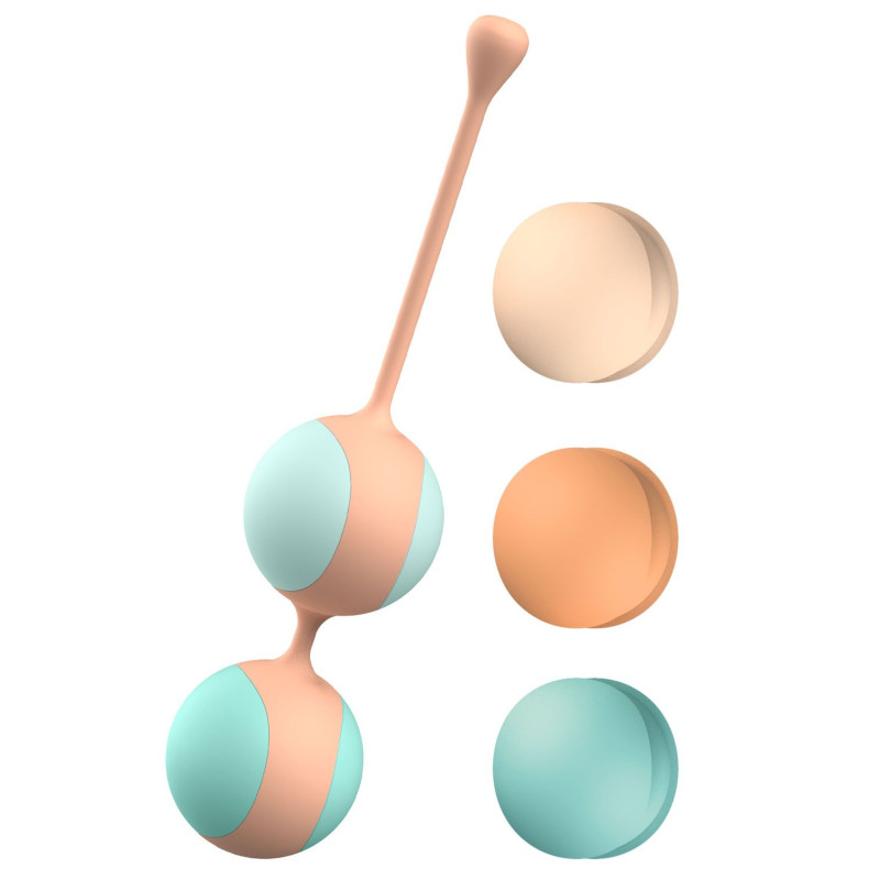 Вагинальные шарики Liebe Kewos - Peach/Mint, 5 шариков в комплекте, 15, 25, 35, 45 и 55 г Вагинальные шарики Liebe Kewos - Peach/Mint, 5 шариков в комплекте, 15, 25, 35, 45 и 55 г