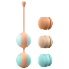 Вагинальные шарики Liebe Kewos - Peach/Mint, 5 шариков в комплекте, 15, 25, 35, 45 и 55 г