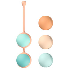 Вагинальные шарики Liebe Kewos - Peach/Mint, 5 шариков в комплекте, 15, 25, 35, 45 и 55 г