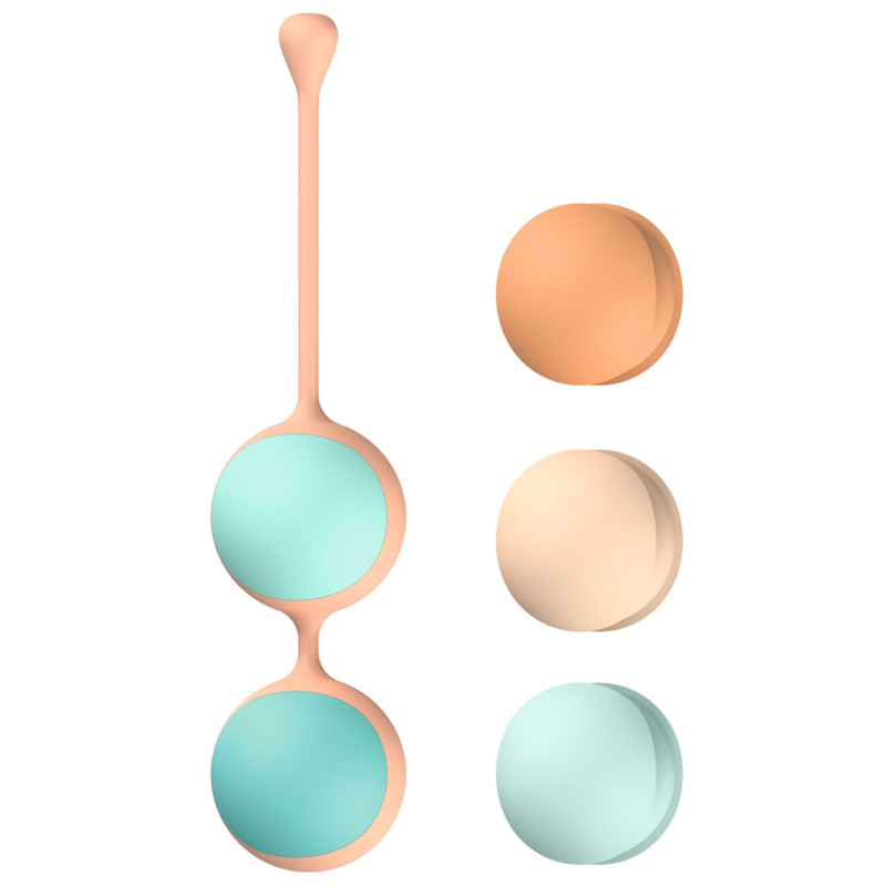 Вагинальные шарики Liebe Kewos - Peach/Mint, 5 шариков в комплекте, 15, 25, 35, 45 и 55 г Вагинальные шарики Liebe Kewos - Peach/Mint, 5 шариков в комплекте, 15, 25, 35, 45 и 55 г