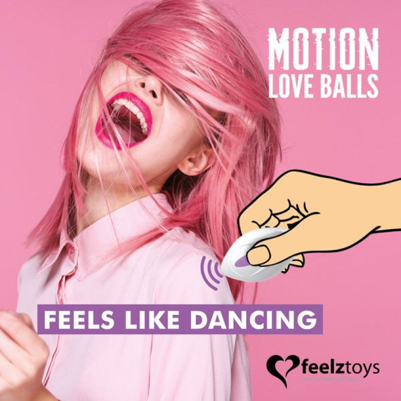 Вагинальные шарики с жемчужным массажем FeelzToys Motion Love Balls Foxy с пультом ДУ, 7 режимов Вагинальные шарики с жемчужным массажем FeelzToys Motion Love Balls Foxy с пультом ДУ, 7 режимов