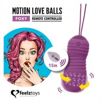 Вагінальні кульки з перловим масажем FeelzToys Motion Love Balls Foxy з пультом дистанційного керування, 7 режимів