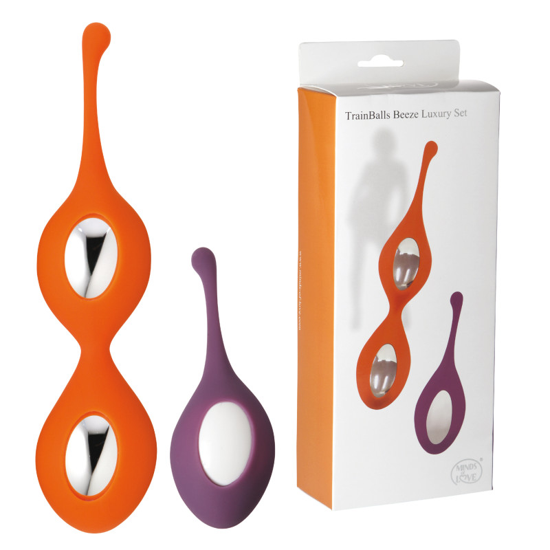 Вагинальные шарики + шарик StRubber MINDS OF LOVE TrainBalls Beeze Luxury Оранжевый/Фиолетовый Вагинальные шарики + шарик StRubber MINDS OF LOVE TrainBalls Beeze Luxury Оранжевый/Фиолетовый