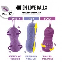 Вагінальні кульки з перловим масажем FeelzToys Motion Love Balls Foxy з пультом дистанційного керування, 7 режимів