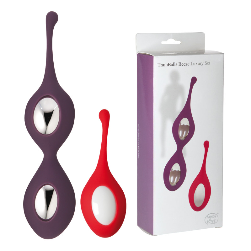 Вагинальные шарики + шарик StRubber MINDS OF LOVE TrainBalls Beeze Luxury Фиолетовый/Красный Вагинальные шарики + шарик StRubber MINDS OF LOVE TrainBalls Beeze Luxury Фиолетовый/Красный