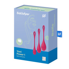 Набор йони бусин Satisfyer Yoni Power 1, диаметр 2-2,5-3 см, вес 22-46-74 гр Красный