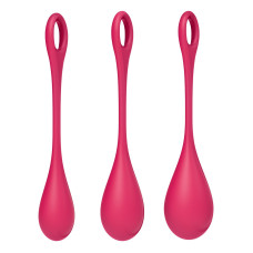 Набор йони бусин Satisfyer Yoni Power 1, диаметр 2-2,5-3 см, вес 22-46-74 гр Красный