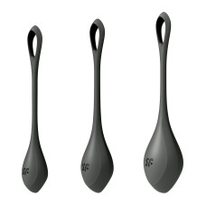 Набор йони бусин Satisfyer Yoni Power 2, диаметр 2-2,5-3 см, вес 22-44-73 гр Черный