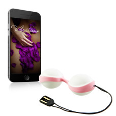 Вагинальные шарики Amor Vibratissimo Duoball Charger белый/розовый