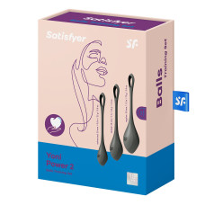 Набор йони бусин Satisfyer Yoni Power 2, диаметр 2-2,5-3 см, вес 22-44-73 гр Черный