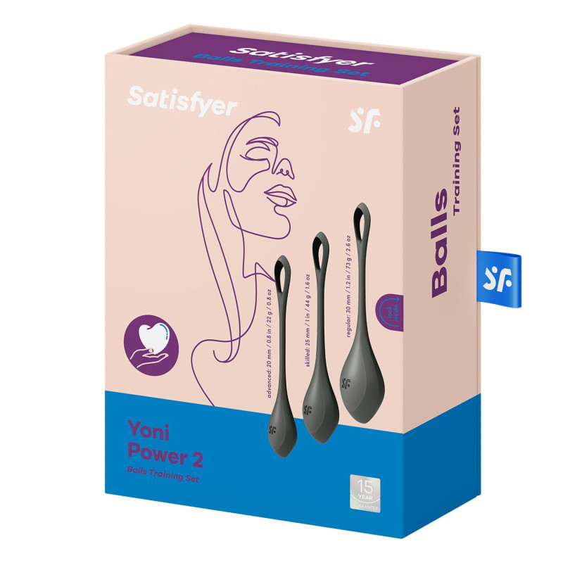 Набор йони бусин Satisfyer Yoni Power 2, диаметр 2-2,5-3 см, вес 22-44-73 гр Черный Набор йони бусин Satisfyer Yoni Power 2, диаметр 2-2,5-3 см, вес 22-44-73 гр Черный
