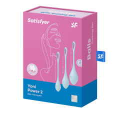 Набор йони бусин Satisfyer Yoni Power 2, диаметр 2-2,5-3 см, вес 22-44-73 гр Голубой