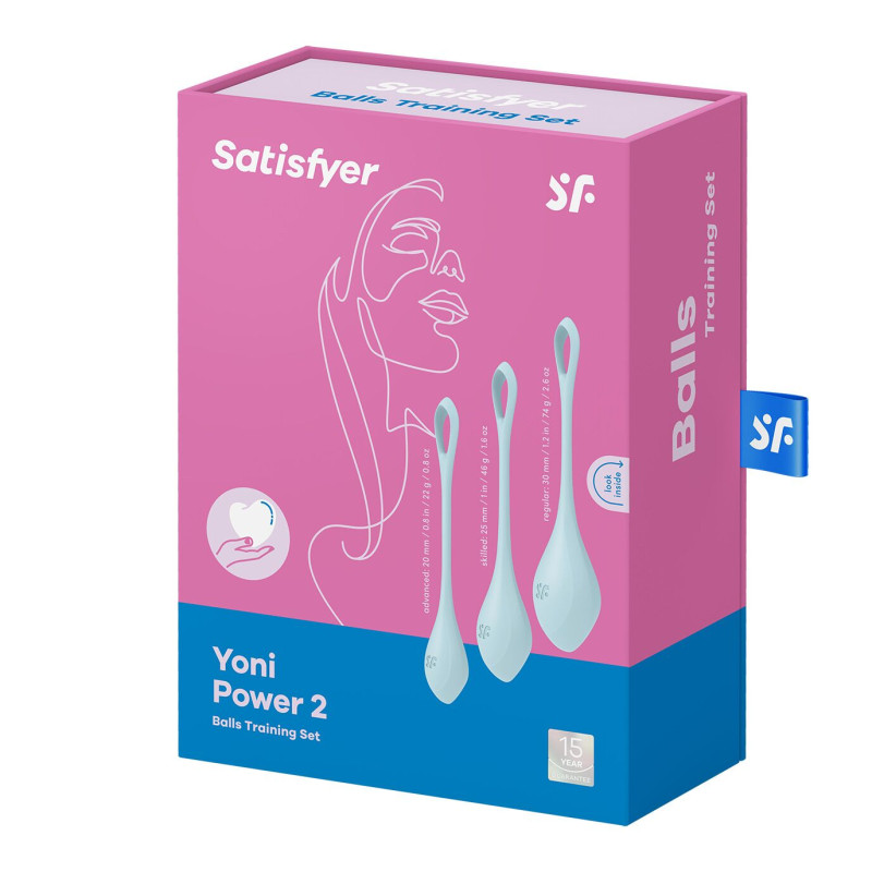 Набір йоні намистин Satisfyer Yoni Power 2, діаметр 2-2,5-3 см, вага 22-44-73 гр Блакитний Набір йоні намистин Satisfyer Yoni Power 2, діаметр 2-2,5-3 см, вага 22-44-73 гр Блакитний