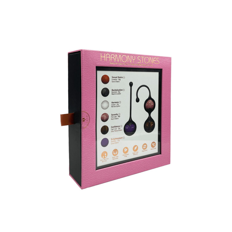 Вагинальные шарики Adrien Lastic Harmony Stones, полудрагоценные камни, диаметр 3 см, 2 держателя Вагинальные шарики Adrien Lastic Harmony Stones, полудрагоценные камни, диаметр 3 см, 2 держателя