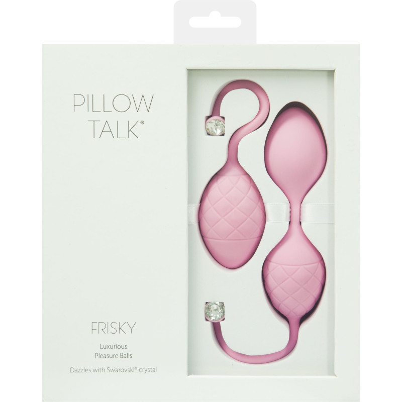 Роскошные вагинальные шарики PILLOW TALK Frisky с кристаллом Сваровски Розовые Роскошные вагинальные шарики PILLOW TALK Frisky с кристаллом Сваровски Розовые