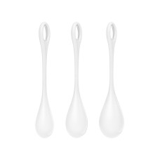 Набор йони бусин Satisfyer Yoni Power 1 White, диаметр 2-2,5-3см, вес 22-46-74гр