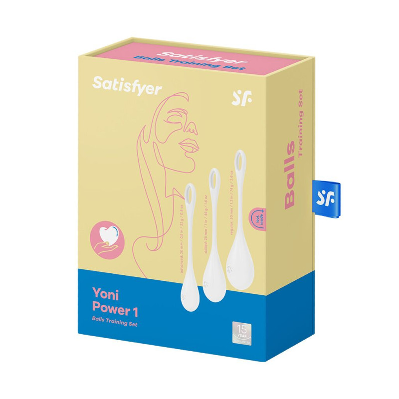 Набор йони бусин Satisfyer Yoni Power 1 White, диаметр 2-2,5-3см, вес 22-46-74гр Набор йони бусин Satisfyer Yoni Power 1 White, диаметр 2-2,5-3см, вес 22-46-74гр