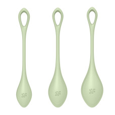 Набор йони бусин Satisfyer Yoni Power 2, диаметр 2-2,5-3 см, вес 22-44-73 гр Зеленый