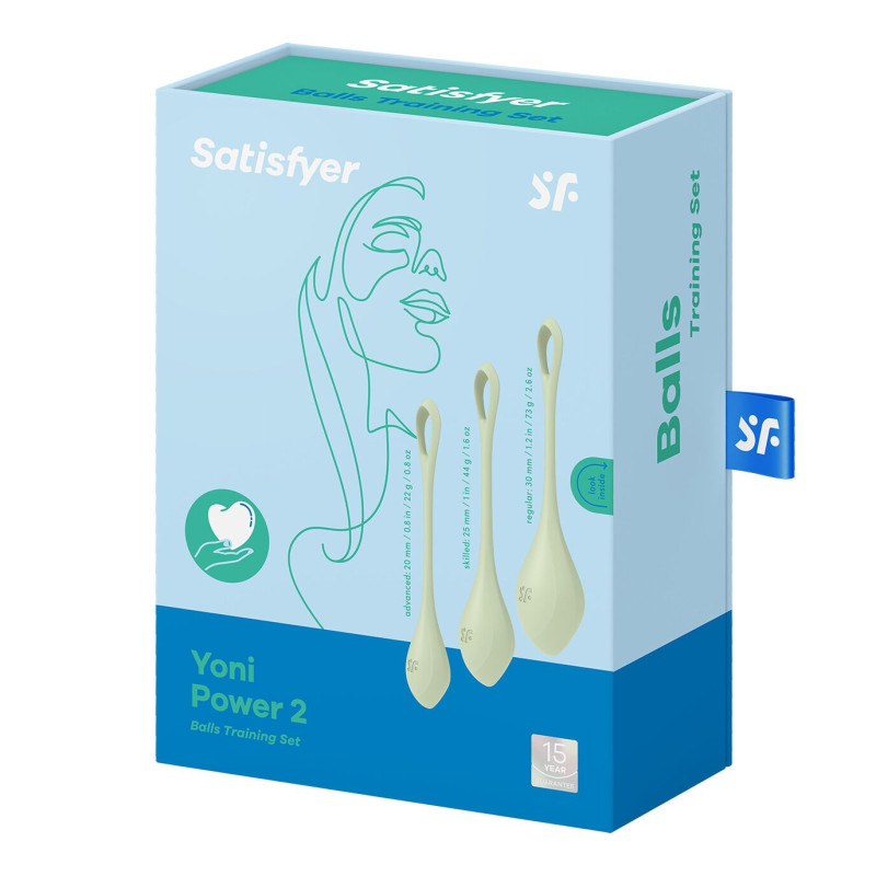 Набор йони бусин Satisfyer Yoni Power 2, диаметр 2-2,5-3 см, вес 22-44-73 гр Зеленый Набор йони бусин Satisfyer Yoni Power 2, диаметр 2-2,5-3 см, вес 22-44-73 гр Зеленый