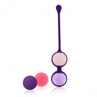 Набор вагинальных шариков Rianne S: Pussy Playballs Кораловый, вес 15г, 25г, 35г, 55г, монолитные