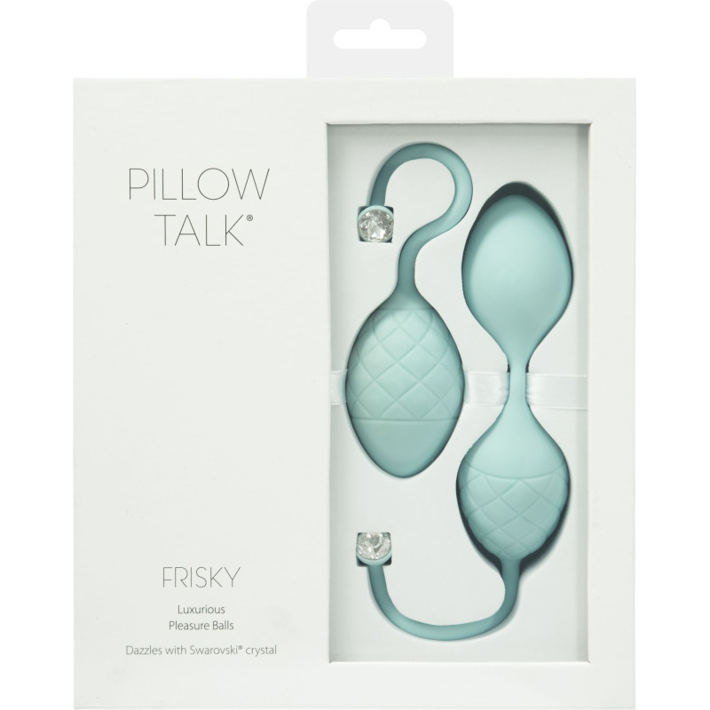 Роскошные вагинальные шарики PILLOW TALK Frisky с кристаллом Сваровски Бирбзовые Роскошные вагинальные шарики PILLOW TALK Frisky с кристаллом Сваровски Бирбзовые