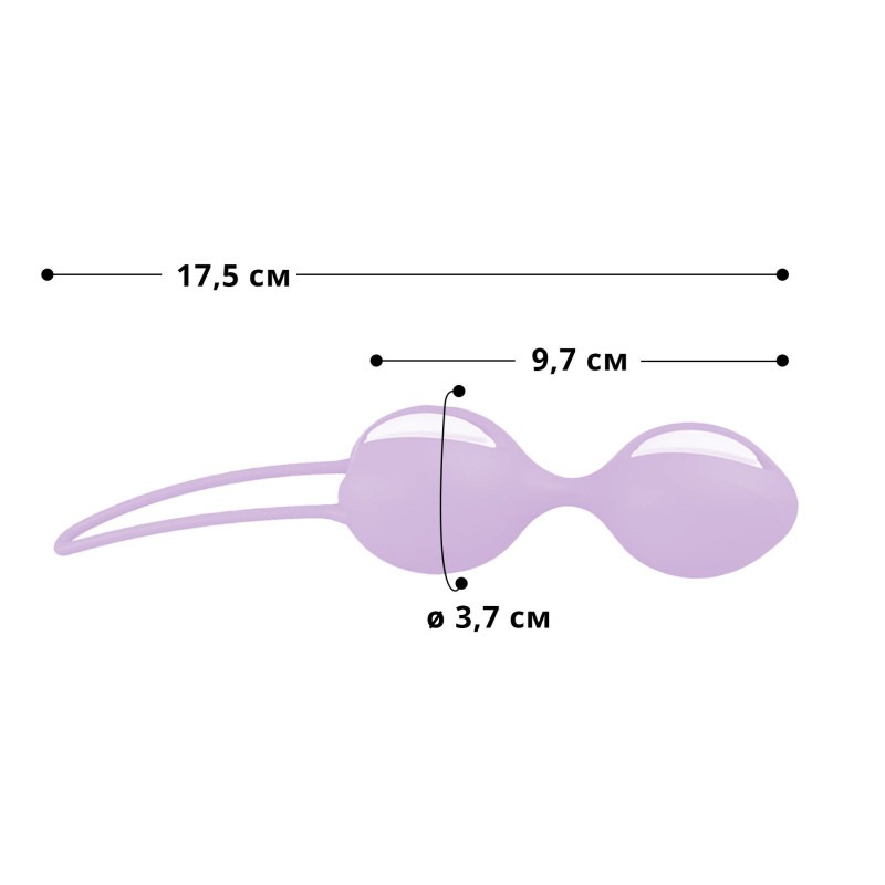 Вагинальные шарики Fun Factory SMARTBALLS DUO, сиренево-белые, 2 шт, диаметр 3,2 и 3,6 см Вагинальные шарики Fun Factory SMARTBALLS DUO, сиренево-белые, 2 шт, диаметр 3,2 и 3,6 см