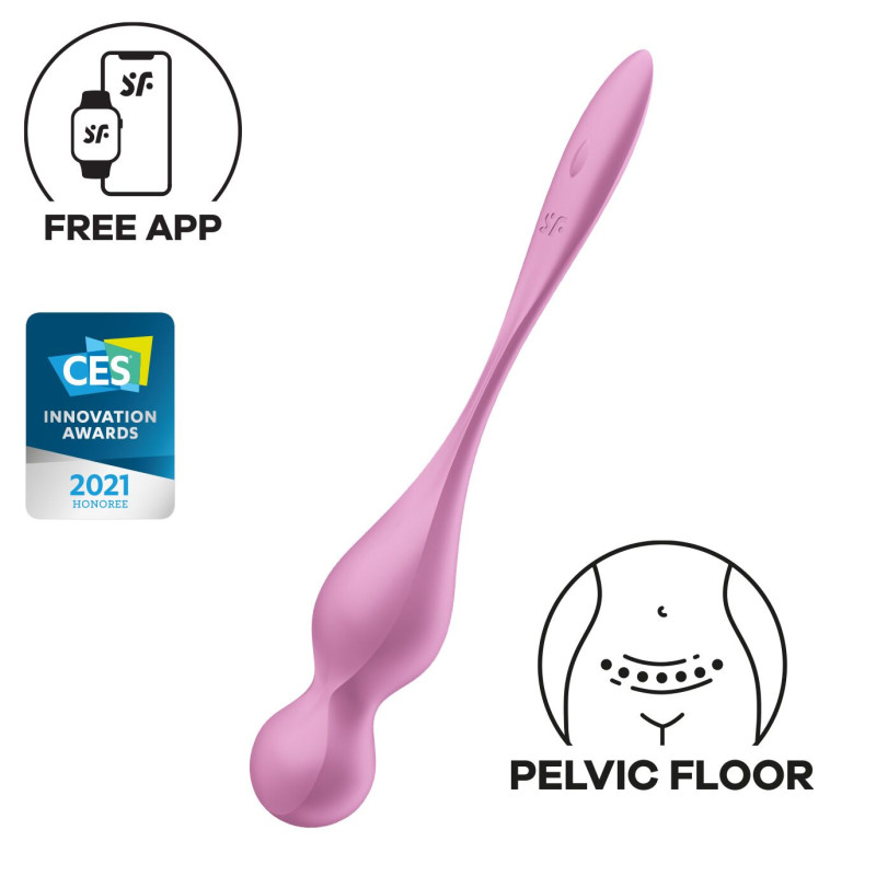 Вагинальные смарт-шарики с вибрацией Satisfyer Love Birds 1 Connect App Pink, 78 г Вагинальные смарт-шарики с вибрацией Satisfyer Love Birds 1 Connect App Pink, 78 г