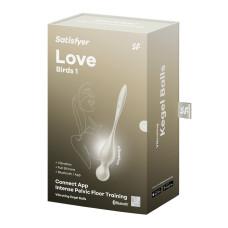 Вагинальные смарт-шарики с вибрацией Satisfyer Love Birds 1 Connect App White, 78 г
