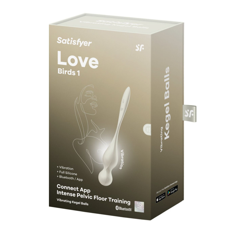 Вагинальные смарт-шарики с вибрацией Satisfyer Love Birds 1 Connect App White, 78 г Вагинальные смарт-шарики с вибрацией Satisfyer Love Birds 1 Connect App White, 78 г