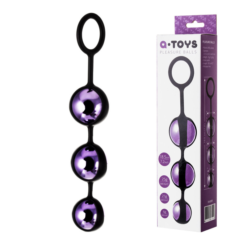 Вагинальные шарики тройные Toyfa A-Toys 3,5 см Фиолетовые Вагинальные шарики тройные Toyfa A-Toys 3,5 см Фиолетовые