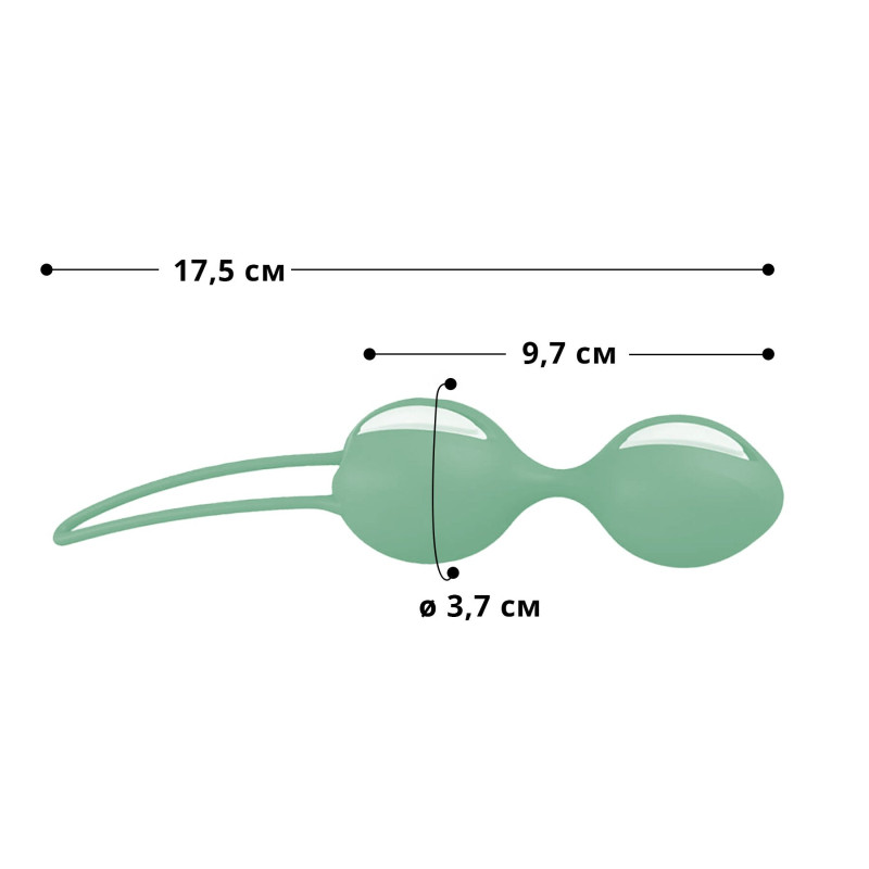 Вагінальні кульки Fun Factory SMARTBALLS DUO, фісташково-білі, 2 шт, діаметр 3,2 та 3,6 см Вагінальні кульки Fun Factory SMARTBALLS DUO, фісташково-білі, 2 шт, діаметр 3,2 та 3,6 см