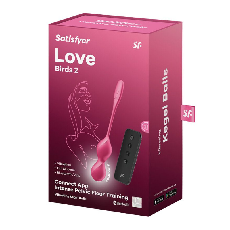 Вагинальные смарт-шарики с вибрацией Satisfyer Love Birds 2 Connect App Red, 86 г, пульт ДУ Вагинальные смарт-шарики с вибрацией Satisfyer Love Birds 2 Connect App Red, 86 г, пульт ДУ