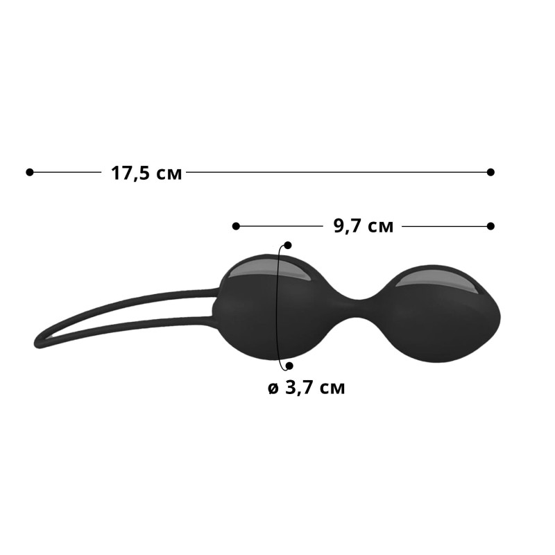 Вагинальные шарики Fun Factory SMARTBALLS DUO, черно-серые, 2 шт, диаметр 3,2 и 3,6 см Вагинальные шарики Fun Factory SMARTBALLS DUO, черно-серые, 2 шт, диаметр 3,2 и 3,6 см