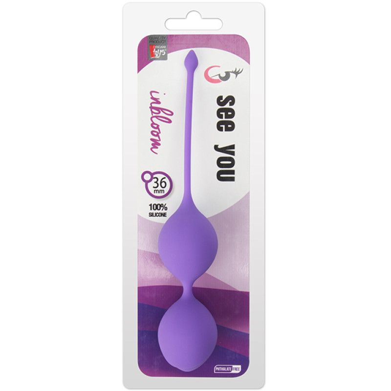 Вагинальные шарики Dreamtoys SEE YOU IN BLOOM DUO BALLS 3,6 см Фиолетовые Вагинальные шарики Dreamtoys SEE YOU IN BLOOM DUO BALLS 3,6 см Фиолетовые