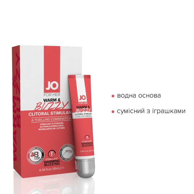 Возбуждающий гель для клитора System JO WARM & BUZZY ORIGINAL 10 мл Возбуждающий гель для клитора System JO WARM & BUZZY ORIGINAL 10 мл