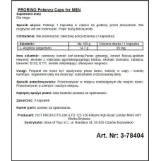 Пищевая добавка для мужчин Hot ERO PRORINO black line Potency 5 капсул