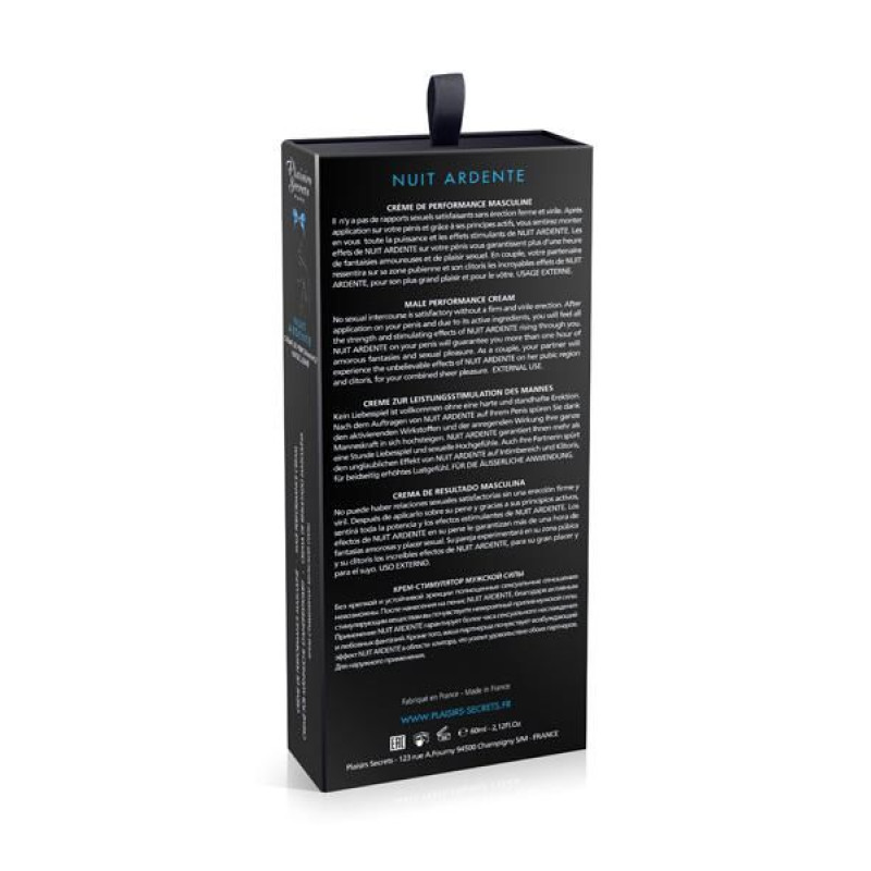 Крем для эрекции Plaisirs Secrets Male Performance Cream Nuit Ardente 60 мл Крем для эрекции Plaisirs Secrets Male Performance Cream Nuit Ardente 60 мл