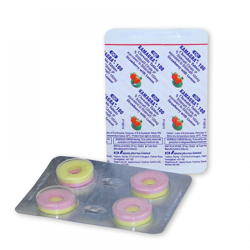 Таблетки для потенции Kamagra-100 клубничка и лимон 4 таблетки Таблетки для потенции Kamagra-100 клубничка и лимон 4 таблетки