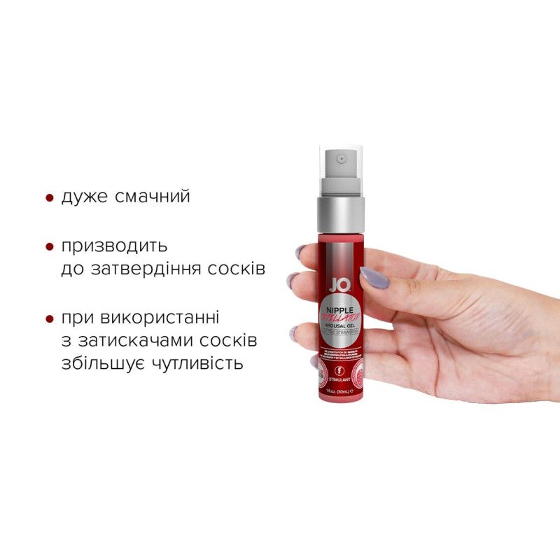 Гель для стимуляции сосков System JO NIPPLE TITILLATOR STRAWBERRY 30 мл Гель для стимуляции сосков System JO NIPPLE TITILLATOR STRAWBERRY 30 мл