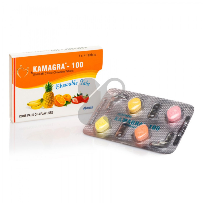 Пігулки для потенції Kamagra 100 Chewable Tabs за 1 упаковку (4 піг.) Пігулки для потенції Kamagra 100 Chewable Tabs за 1 упаковку (4 піг.)