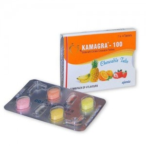 Таблетки для потенции Kamagra 100 Chewable Tabs за 1 упаковку (4 пиг.)